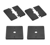PATIKIL Wall Split Flange 86mm/3.4" OD 4 Pcs Square Escutcheon Black | Plate Cover PPR Plumbing Cover Plates with Self-Adhesive Tape for 12mm/0.5" Dia Water Pipe Faucet