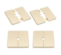PATIKIL Wall Split Flange 86mm/3.4" OD 4 Pcs Square Escutcheon Gold | Plate Cover PPR Plumbing Cover Plates with Self-Adhesive Tape for 12mm/0.5" Dia Water Pipe Faucet