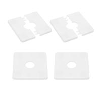 PATIKIL Wall Split Flange 86mm / 3.4" OD, 4 Pcs Square Escutcheon Plate Cover PPR Plumbing Cover Plates with Self-Adhesive Tape for 22mm / 0.9" Dia Water Pipe Faucet, White