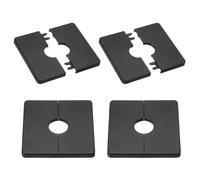 PATIKIL Wall Split Flange 86mm / 3.4" OD, 4 Pcs Square Escutcheon Plate Cover PPR Plumbing Cover Plates with Self-Adhesive Tape for 22mm / 0.9" Dia Water Pipe Faucet, Black