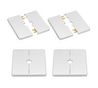 PATIKIL Wall Split Flange 86mm / 3.4" OD, 4 Pcs Square Escutcheon Plate Cover PPR Plumbing Cover Plates with Self-Adhesive Tape for 12mm / 0.5" Dia Water Pipe Faucet, Silver