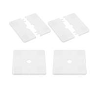 PATIKIL Wall Split Flange 86mm/3.4" OD 4 Pcs Square Escutcheon White | Plate Cover PPR Plumbing Cover Plates with Self-Adhesive Tape for 12mm/0.5" Dia Water Pipe Faucet