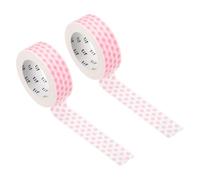 PATIKIL Washi Tape 0.59 Inch x 10.93 Yards, 2 Roll Self Adhesive Dots Pattern Masking Sticker for DIY Art Craft Wrapping Decoration, Pink