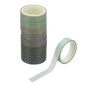 PATIKIL Washi Tape Set, 8 Rolls 300cm x 1.5cm/1cm Wide Solid Color Masking Tapes Plaid Grid Decorative Label for DIY Crafts Journaling Scrapbook Supplies Gift Wrap, Dark Colors