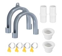 PATIKIL Washing Machine Drain Hose Extension Connector Adapter, 2 Set 4 in 1 Washing Machine Drain Pipe Sewer Seal Ring with U-Shaped Drain Hose Holder Hook for Dryer Dishwasher
