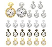 PATIKIL Watch Clock Charm Pendant, 25 Pcs Alloy Enamel Retro Vintage Pocket Watch Charm for DIY Crafts, Multicolored, 0.67 x 0.5 Inch