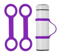 PATIKIL Water Bottle Carrier Grip, 2 Pcs Portable Soft Silicone Non-Slip Water Handle Grip Water Bottle Holder Strap for Outdoor Running Bike Gym Jogging Carrying, Purple