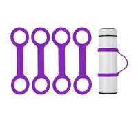 PATIKIL Water Bottle Carrier Grip, 4 Pcs Portable Soft Silicone Non-Slip Water Handle Grip Water Bottle Holder Strap for Outdoor Running Bike Gym Jogging Carrying, Purple