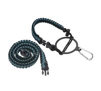 PATIKIL Water Bottle Holder, Paracord Handle Carrying Lanyard Strap Carrier with Ring for 12oz to 64oz Wide Mouth Bottles, Light Blue, Black