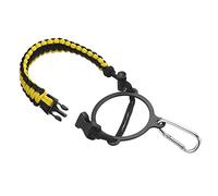 PATIKIL Water Bottle Holder, Paracord Handle Carrying Lanyard Strap Carrier with Ring for 12oz to 64oz Wide Mouth Bottles, Yellow, Black