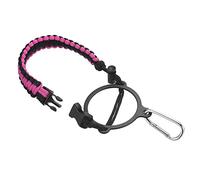 PATIKIL Water Bottle Holder, Paracord Handle Carrying Lanyard Strap Carrier with Ring for 12oz to 64oz Wide Mouth Bottles, Pink, Black