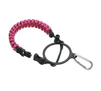 PATIKIL Water Bottle Holder, Paracord Handle Carrying Lanyard Strap Carrier with Ring for 12oz to 64oz Wide Mouth Bottles, Rose Red