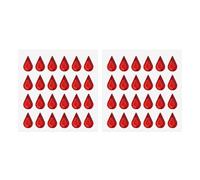 PATIKIL Water Drop Self-Adhesive Rhinestone Stickers, 2 Sheet/48 Pcs Face Gems Jewel Stickers Crystal Embellishment Sheet for Crafting Nail Decor Makeup DIY, Red
