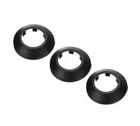 PATIKIL Water Pipe Cover Decoration Fit 1.26"/32mm, 3Pcs Flange Water Pipe PP Plastic Escutcheon Plate Collar Drain Line Cover Radiator for Wall Pipe Tube Decor, Black