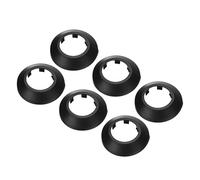 PATIKIL Water Pipe Cover Decoration Fit 1.26"/32mm, 6Pcs Flange Water Pipe PP Plastic Escutcheon Plate Collar Drain Line Cover Radiator for Wall Pipe Tube Decor, Black