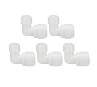 PATIKIL Water Purifier Elbow Union Connector 3/8" OD to 1/4" OD, 5 Pcs Quick Push to Connect Tube Fittings for RO/DI Reverse Osmosis Water Filter Purifier Plumbing System, White