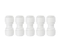 PATIKIL Water Purifier Straight Union Connector 3/8" OD to 3/8" OD, 5 Pcs Quick Push to Connect Tube Fittings for RO/DI Reverse Osmosis Water Filter Purifier Plumbing System, White