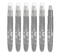 PATIKIL Watercolor Gel Crayon, 6Pcs Washable Twist Crayons for Coloring, Drawing, Painting, Silver (5.2x0.59)