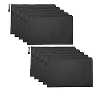 PATIKIL Waterproof Zipper File Bags, 10 Pack A4 Document Holders Pencil Pouch for Office, Black