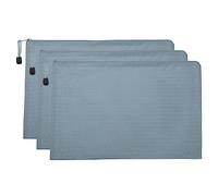 PATIKIL Waterproof Zipper File Bags, 3 Pack A4 Document Holders Pencil Pouch for Office, Gray