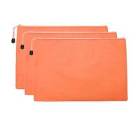 PATIKIL Waterproof Zipper File Bags, 3 Pack A4 Document Holders Pencil Pouch for Office, Orange