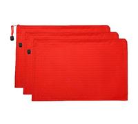PATIKIL Waterproof Zipper File Bags, 3 Pack A4 Document Holders Pencil Pouch for Office, Red