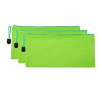 PATIKIL Waterproof Zipper File Bags, 3 Pack A6 Document Holders Pencil Pouch for Office, Green