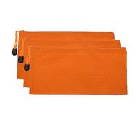 PATIKIL Waterproof Zipper File Bags, 3 Pack A6 Document Holders Pencil Pouch for Office, Orange