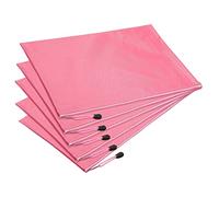 PATIKIL Waterproof Zipper File Bags 5 Pack B4 Document Storage Folders Bills Pencil Pouch for Office Travel, Pink