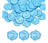 PATIKIL Wax Seal Stickers, 100 Pcs Envelope Seal Stickers, Self-Adhesive Wax Stamp Wedding Invitation Accessories for Wedding Party Birthday Gift Wrapping Anniversary, Sea Blue