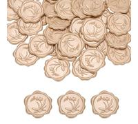 PATIKIL Wax Seal Stickers, 100 Pcs Envelope Seal Stickers, Self-Adhesive Wax Stamp Wedding Invitation Accessories for Wedding Party Birthday Gift Wrapping Anniversary, Champagne Gold