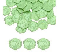 PATIKIL Wax Seal Stickers, 100 Pcs Envelope Seal Stickers, Self-Adhesive Wax Stamp Wedding Invitation Accessories for Wedding Party Birthday Gift Wrapping Anniversary, Shimmery Green