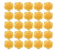 PATIKIL Wax Seal Stickers, 25 Pcs Embossed Self Adhesive Happy Birthday Sticker for Envelope Letter Wedding Invitation Birthday Party Gift Card, Gold Tone