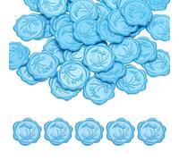 PATIKIL Wax Seal Stickers, 25 Pcs Envelope Seal Stickers, Self-Adhesive Wax Stamp Wedding Invitation Accessories for Wedding Party Birthday Gift Wrapping Anniversary, Sea Blue