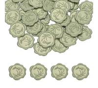 PATIKIL Wax Seal Stickers, 50 Pcs Envelope Seal Stickers, Self-Adhesive Wax Stamp Wedding Invitation Accessories for Wedding Party Birthday Gift Wrapping Anniversary, Shimmery Bronze Gold