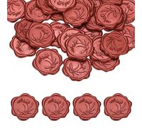 PATIKIL Wax Seal Stickers, 50 Pcs Envelope Seal Stickers, Self-Adhesive Wax Stamp Wedding Invitation Accessories for Wedding Party Birthday Gift Wrapping Anniversary, Burgundy