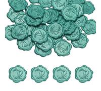 PATIKIL Wax Seal Stickers, 50 Pcs Envelope Seal Stickers, Self-Adhesive Wax Stamp Wedding Invitation Accessories for Wedding Party Birthday Gift Wrapping Anniversary, Teal Green