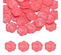 PATIKIL Wax Seal Stickers, 50 Pcs Envelope Seal Stickers, Self-Adhesive Wax Stamp Wedding Invitation Accessories for Wedding Party Birthday Gift Wrapping Anniversary, Dark Red