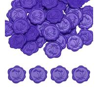 PATIKIL Wax Seal Stickers, 50 Pcs Envelope Seal Stickers, Self-Adhesive Wax Stamp Wedding Invitation Accessories for Wedding Party Birthday Gift Wrapping Anniversary, Purple