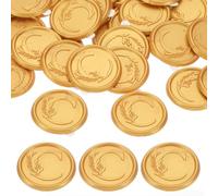 PATIKIL Wax Seal Stickers Gold Tone, 50pcs Envelope Sealing Adhesive Backing Letter Wax Seals for Wedding Invitation Gift Wrapping Party, Text C