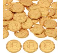 PATIKIL Wax Seal Stickers Gold Tone, 50pcs Envelope Sealing Adhesive Backing Letter Wax Seals for Wedding Invitation Gift Wrapping Party, Text E