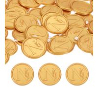 PATIKIL Wax Seal Stickers Gold Tone, 50pcs Envelope Sealing Adhesive Backing Letter Wax Seals for Wedding Invitation Gift Wrapping Party, Text N