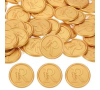 PATIKIL Wax Seal Stickers Gold Tone, 50pcs Envelope Sealing Adhesive Backing Letter Wax Seals for Wedding Invitation Gift Wrapping Party, Text R