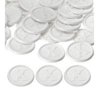 PATIKIL Wax Seal Stickers White Color, 50pcs Envelope Sealing Adhesive Backing Letter Wax Seals for Wedding Invitation Gift Wrapping Party, Text x