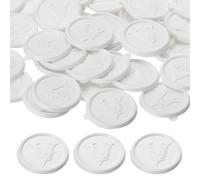 PATIKIL Wax Seal Stickers White Color, 50pcs Envelope Sealing Adhesive Backing Letter Wax Seals for Wedding Invitation Gift Wrapping Party, Text V