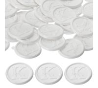 PATIKIL Wax Seal Stickers White Color, 50pcs Envelope Sealing Adhesive Backing Letter Wax Seals for Wedding Invitation Gift Wrapping Party, Text K