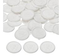 PATIKIL Wax Seal Stickers White Color, 50pcs Envelope Sealing Adhesive Backing Letter Wax Seals for Wedding Invitation Gift Wrapping Party, Text W