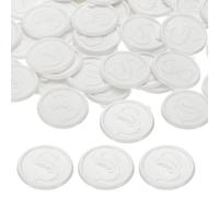 PATIKIL Wax Seal Stickers White Color, 50pcs Envelope Sealing Adhesive Backing Letter Wax Seals for Wedding Invitation Gift Wrapping Party, Text S