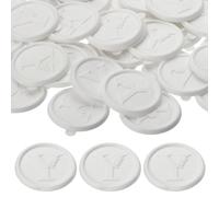 PATIKIL Wax Seal Stickers White Color, 50pcs Envelope Sealing Adhesive Backing Letter Wax Seals for Wedding Invitation Gift Wrapping Party, Text Y