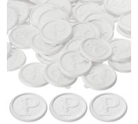 PATIKIL Wax Seal Stickers White Color, 50pcs Envelope Sealing Adhesive Backing Letter Wax Seals for Wedding Invitation Gift Wrapping Party, Text P